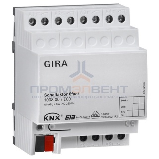 Реле, 6-канальное 6 A Gira KNX/EIB REG plus-типа