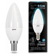 Лампа Gauss Свеча 9.5W 950lm 4100К E14 LED 1/10/100