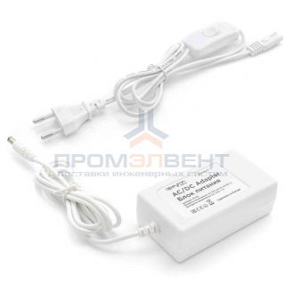 03-54 Блок Питания(Адаптер), 12В, 12Вт, IP44, 1A, разъем 2,5*5,5мм, пластик, 75*30*43мм