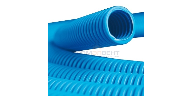 Труба ППЛ гибкая гофр. д.20мм, лёгкая без протяжки, цвет синий [бухта 100м]