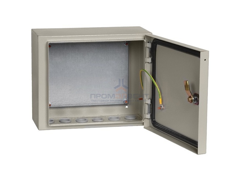 Щит металлический влагозащищенный ЩМП-2.3.1-0 74 У2 IP54, с монтажной платой  250х300х150 ИЭК